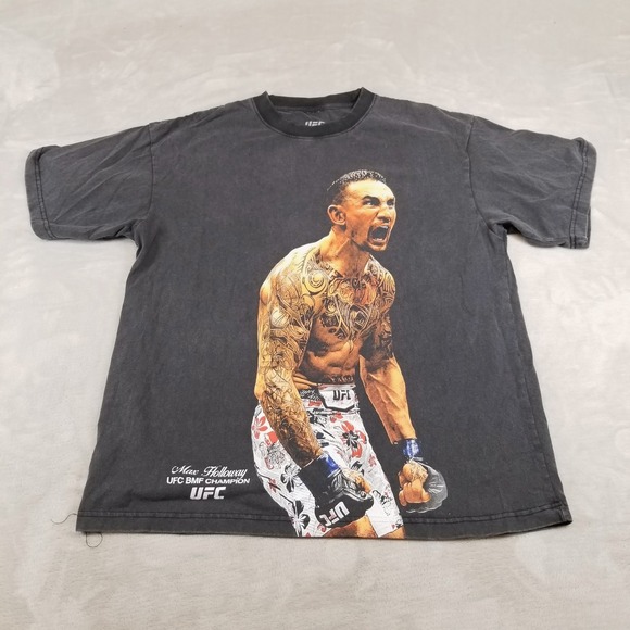 UFC Shirt Mens L Black Max Holloway Blessed BMF Champion MMA Boxing Fighting - Picture 1 of 6